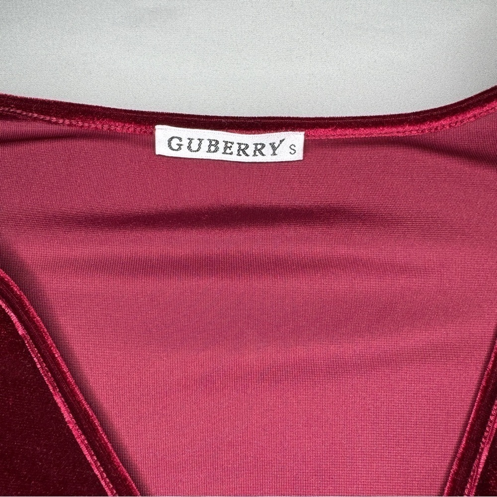 Maroon Velvet V-Neck Dress - Picture 4 of 7